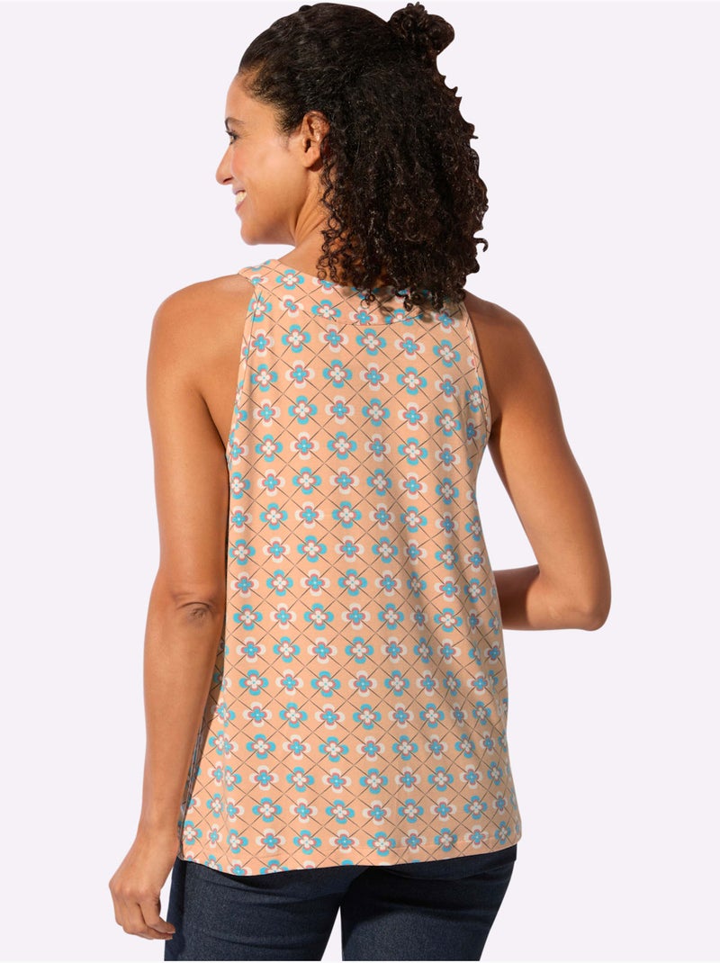 Débardeur Viscose - Taille Standard - Witt Bleu/Orange/Jaune - Kiabi