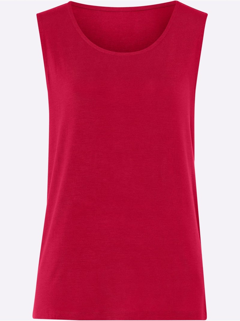 Débardeur Viscose Douce Et Fluide - Taille Standard - Moda Vilona Rouge - Kiabi