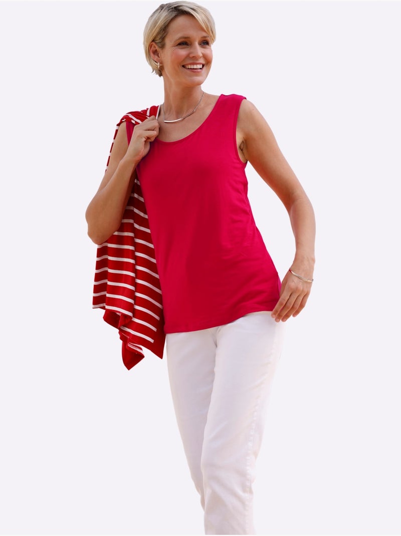 Débardeur Viscose Douce Et Fluide - Taille Standard - Moda Vilona Rouge - Kiabi