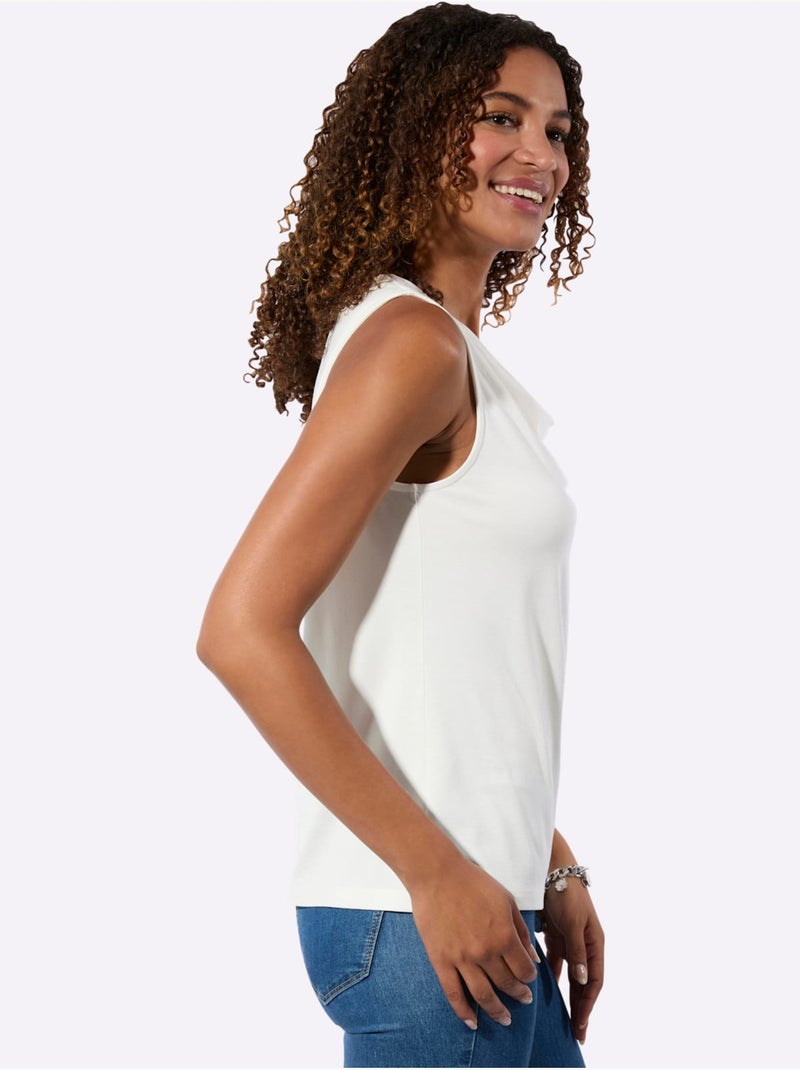 Débardeur Viscose Douce Et Fluide - Taille Standard - Witt Blanc - Kiabi