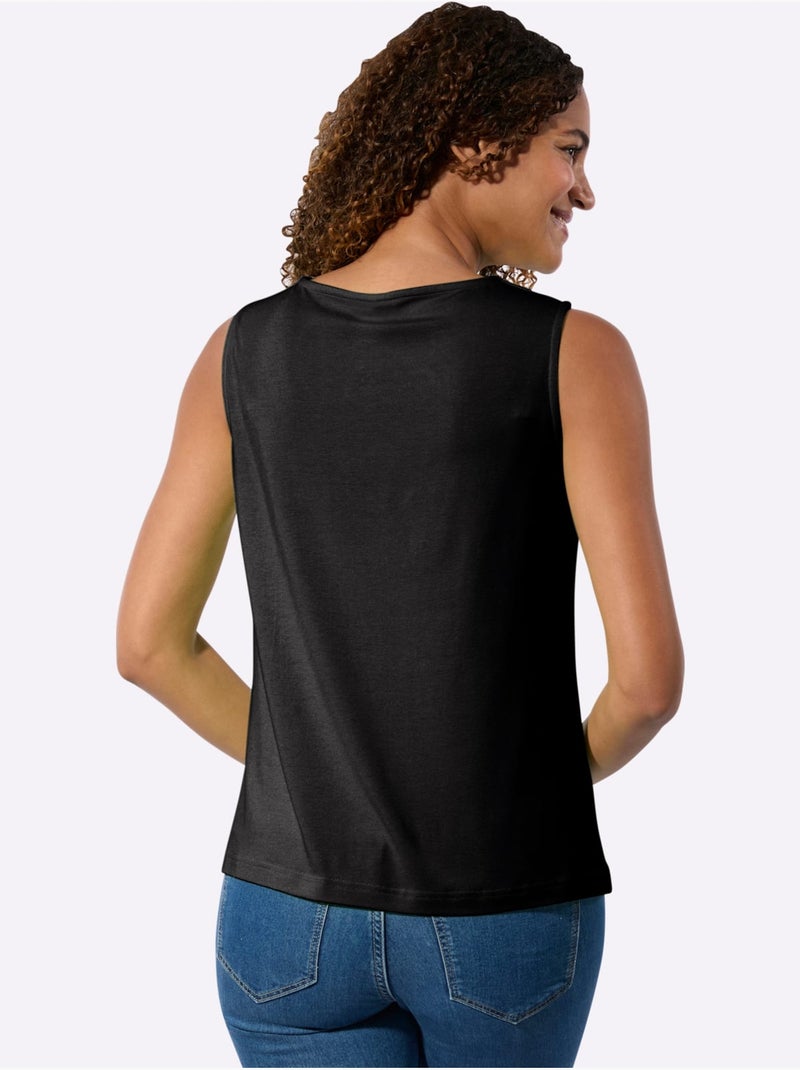 Débardeur Viscose Douce Et Fluide - Taille Standard - Witt Noir - Kiabi