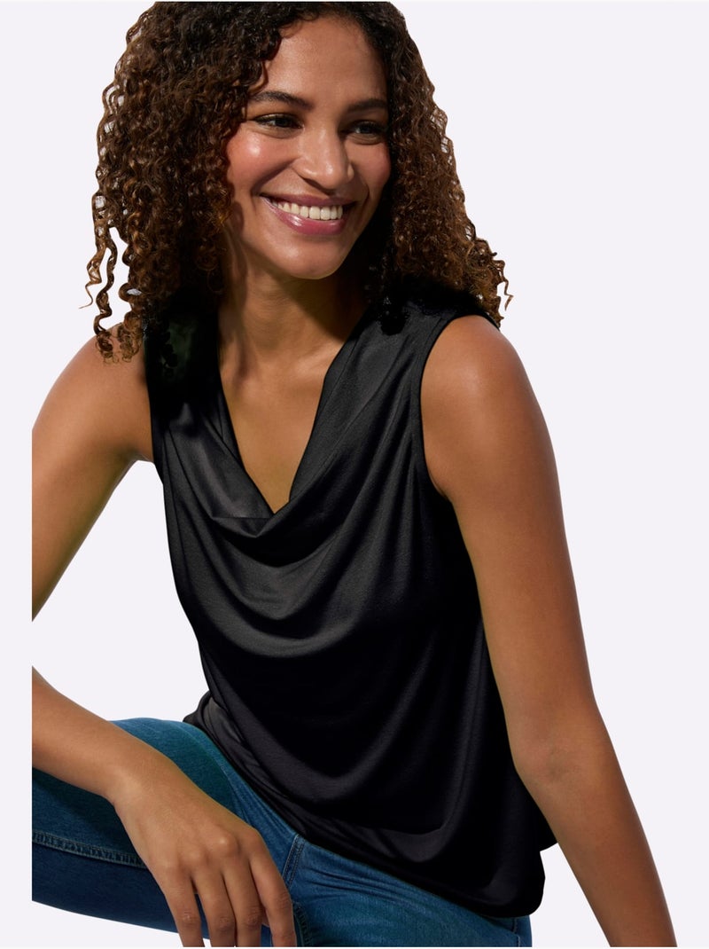 Débardeur Viscose Douce Et Fluide - Taille Standard - Witt Noir - Kiabi