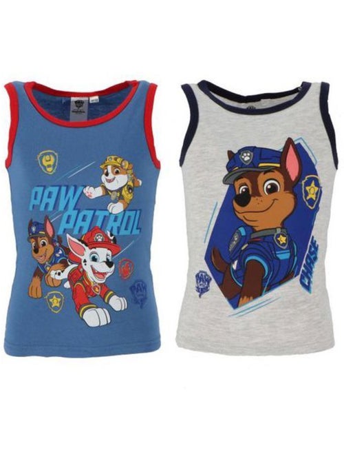 Débardeurs enfant - paw patrol - paw patrol - coton - col arrondi - bleu - Kiabi