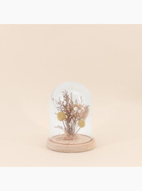 Déco à poser cloche avec fleurs séchées 17x14cm - Kiabi