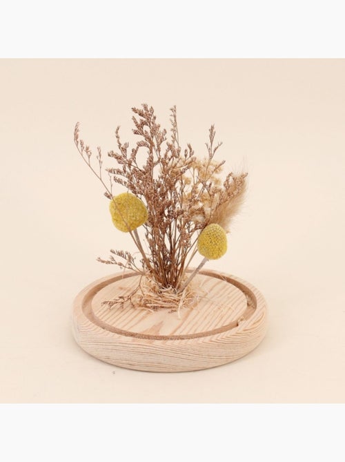 Déco à poser cloche avec fleurs séchées 17x14cm - Kiabi