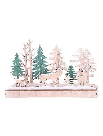 Déco de Noël à poser en bois renne Forest Deco