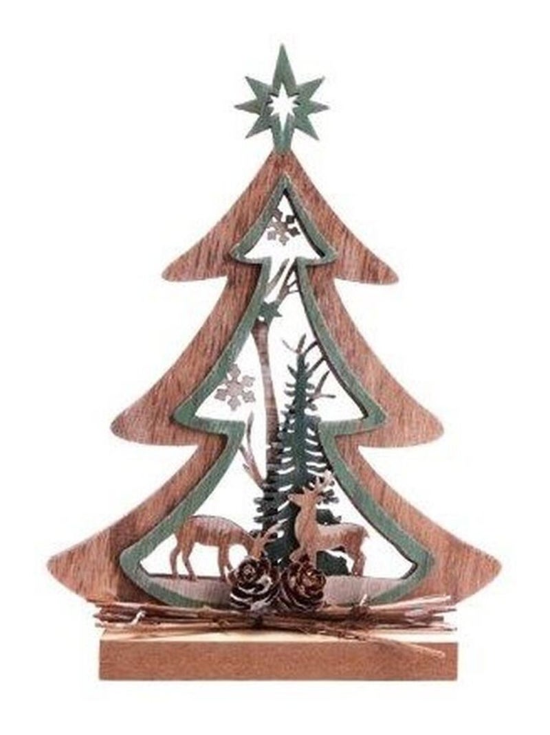Déco de Noël en bois sapin Forest Deco Beige/Vert - Kiabi