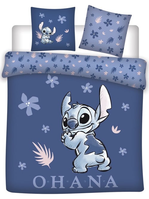 Déco Disney - Parure de Lit Coton Double Stitch Ohana - Housse de Couette 240x220 Taies 65x65 cm - Kiabi