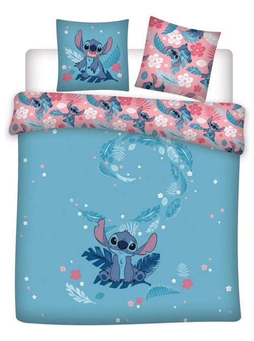 Déco Disney - Parure de Lit Double Polycoton Stitch Cute - Housse de Couette 200x200 Taies 65x65 cm - Kiabi