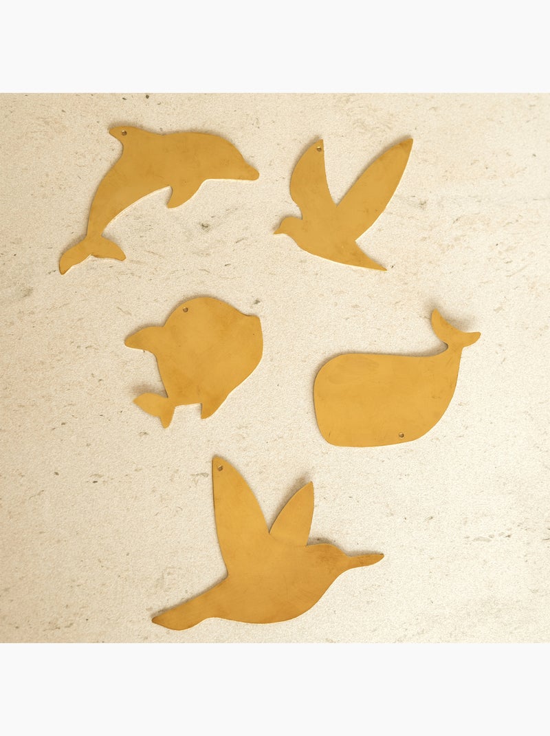 Déco murale baleine en laiton Doré/or - Kiabi