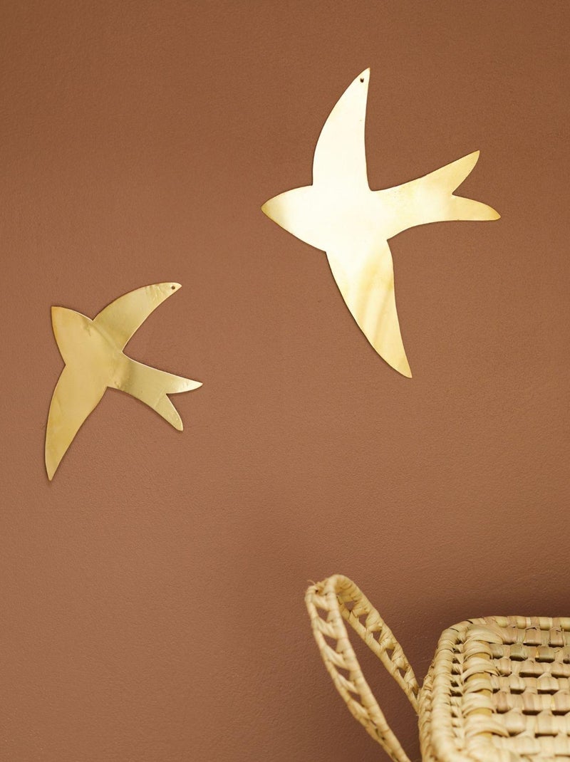 Déco murale hirondelle en laiton Doré/or - Kiabi