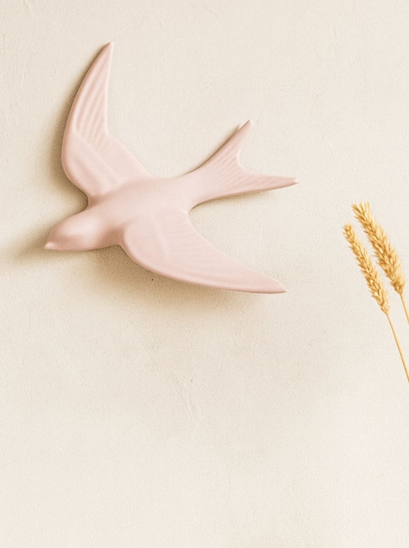 Déco murale hirondelle en Résine Gris Rose - Kiabi