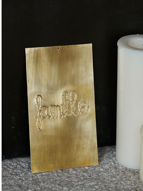 Déco murale laiton martelé FAMILLE - Kiabi