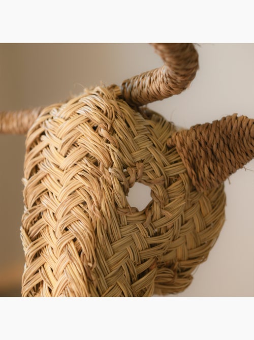 Déco murale petite tête d'élan en paille - Kiabi