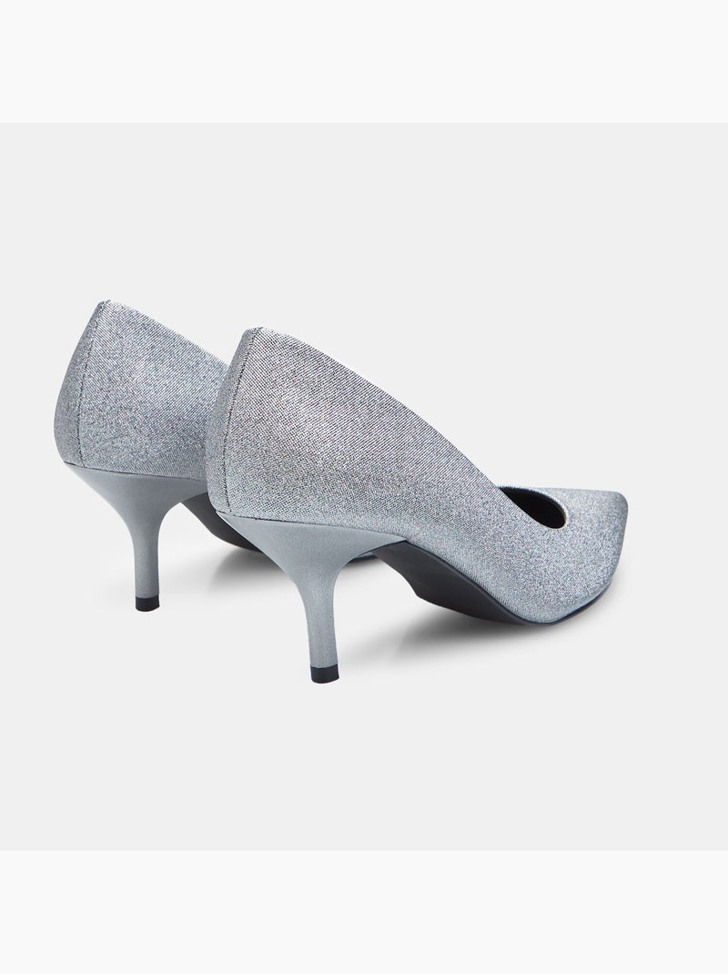 Décolleté à talon et bout pointu Bata Argent - Kiabi