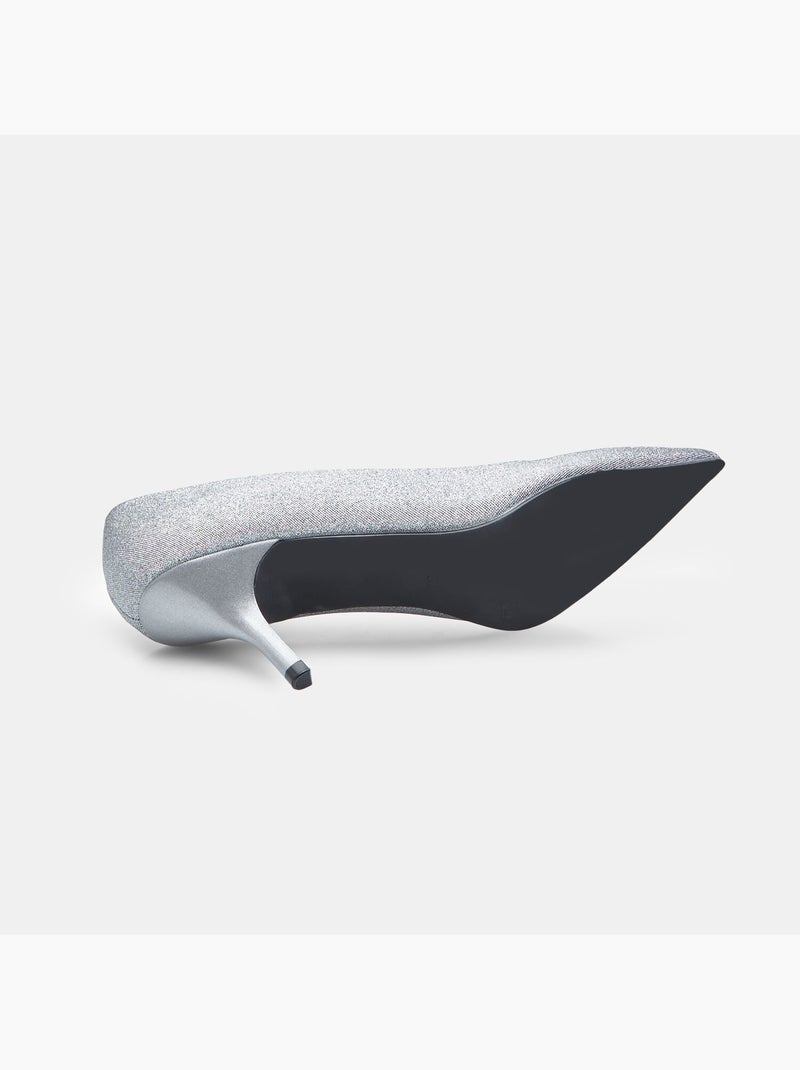 Décolleté à talon et bout pointu Bata Argent - Kiabi