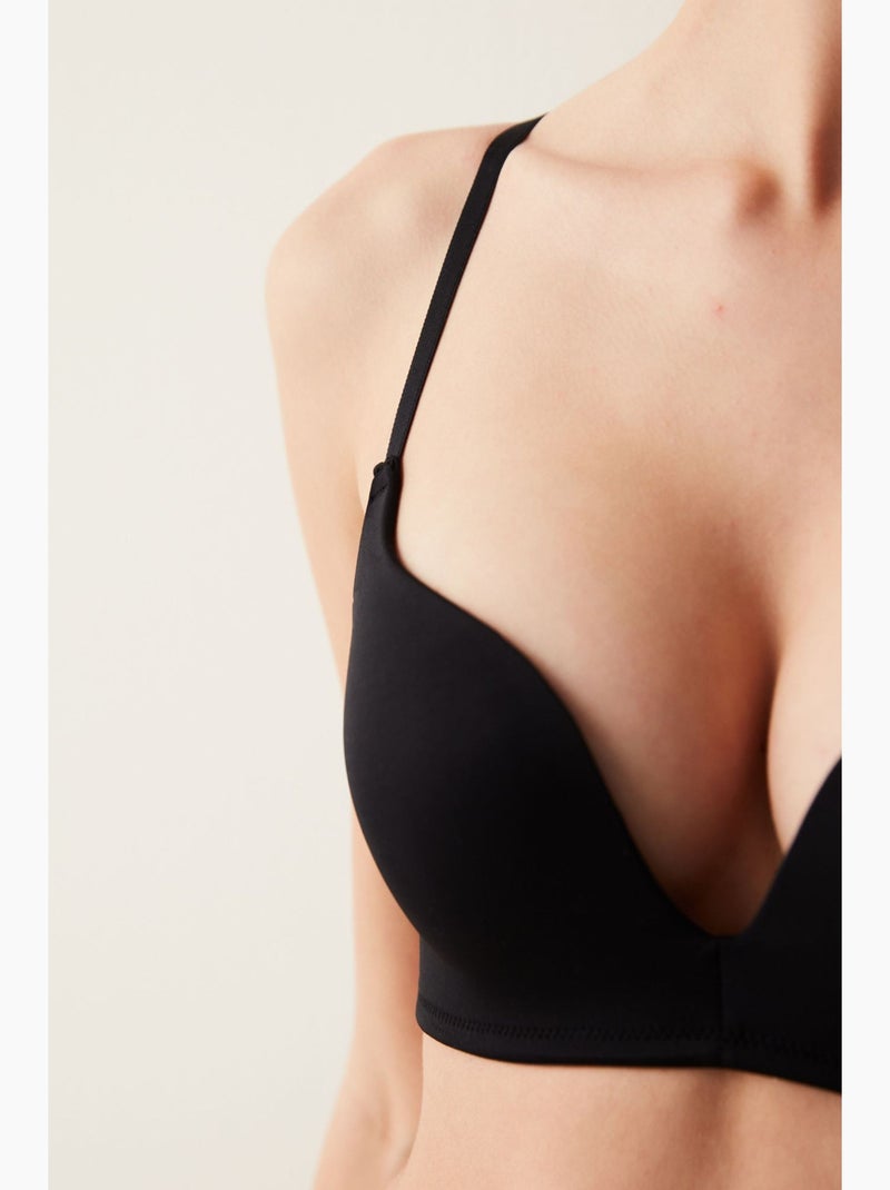 Decollette soutien-gorge push-up sans armatures penti Noir - Kiabi