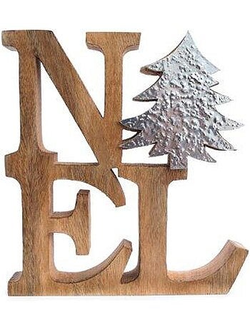 Décoration à poser de Noël en bois Ice