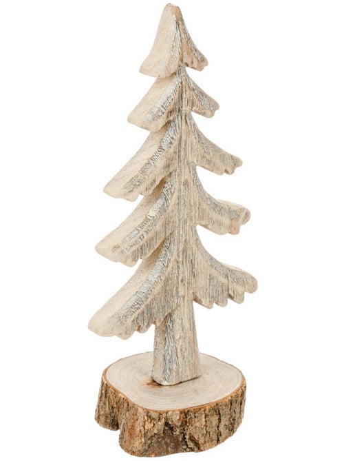 Décoration bois sapin sur bûche - Kiabi