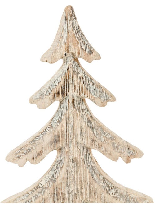 Décoration bois sapin sur bûche - Kiabi