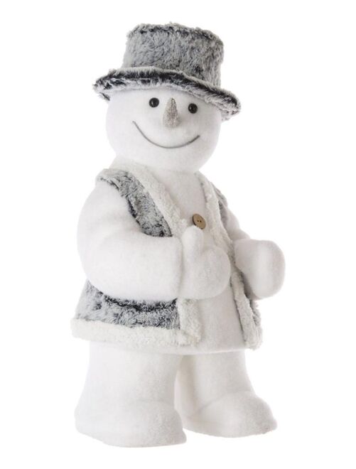 Décoration bonhomme de neige debout avec chapeau 50 cm - Kiabi