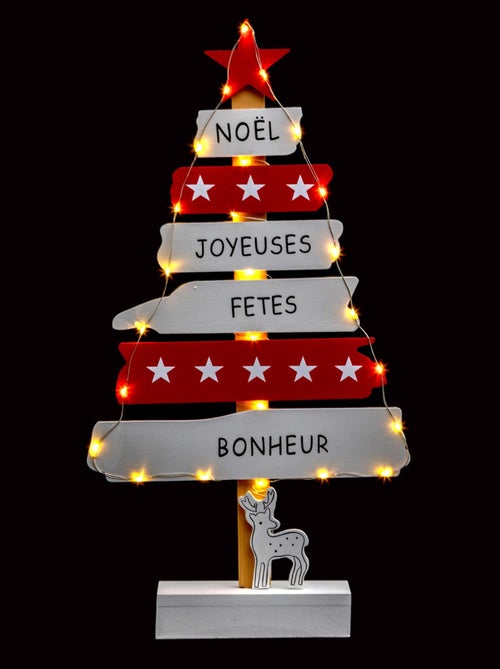 Décoration de Noël à poser bois LED Xmas - Kiabi