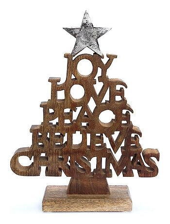 Décoration de Noël à poser en bois Ice