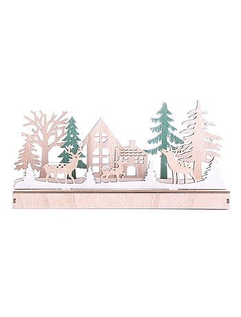Décoration de Noël à poser en bois maison Forest Deco
