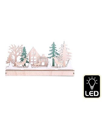 Décoration de Noël à poser en bois maison Forest Deco