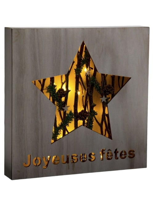 Décoration de Noël à poser lumineuse bois Xmas - Kiabi