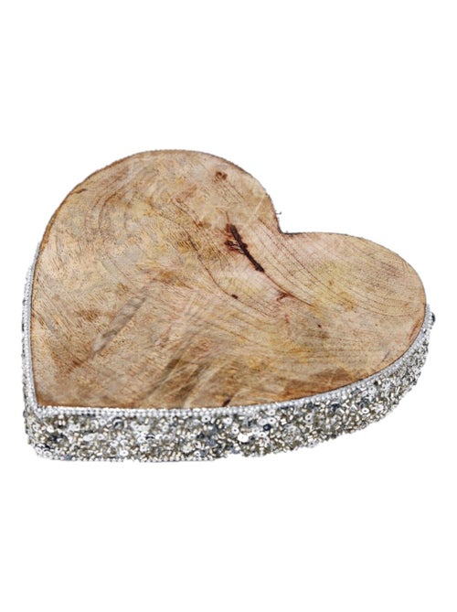 Décoration de Noël cœur en bois à sequin petit modèle NOEL GIVRE - Kiabi Décoration de Noël cœur en bois à sequin petit modèle NOEL GIVRE - Kiabi