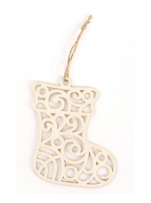 Décoration de Noël en bois - Chaussette ajourée - Graine Créative - Kiabi