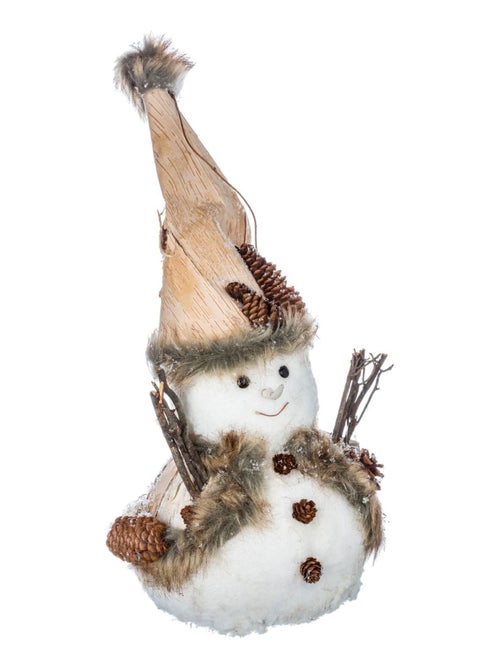 Décoration de Noël en bois bonhomme de neige à chapeau - Kiabi Décoration de Noël en bois bonhomme de neige à chapeau - Kiabi