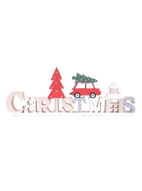 Décoration de Noël en bois voiture à message XMAS TRADI - Kiabi Décoration de Noël en bois voiture à message XMAS TRADI - Kiabi