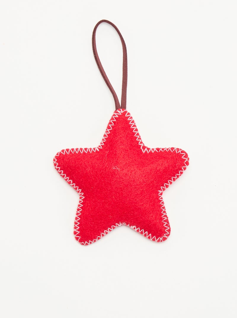 Décoration de Noël en feutrine Rouge - Kiabi