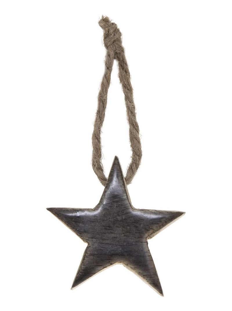 Décoration de Noël étoile à suspendre en bois Gris - Kiabi