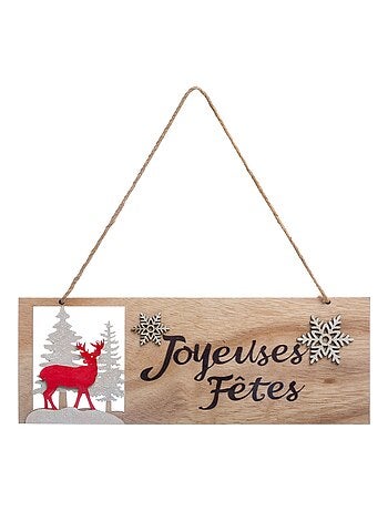 Décoration de Noël pancarte à suspendre en bois
