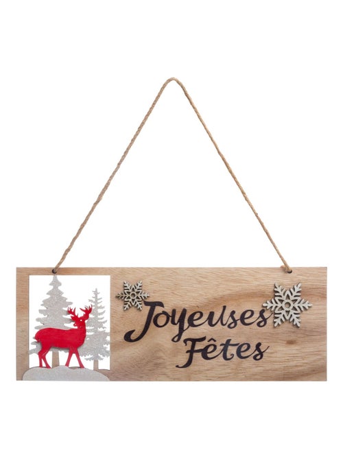 Décoration de Noël pancarte à suspendre en bois - Kiabi Décoration de Noël pancarte à suspendre en bois - Kiabi