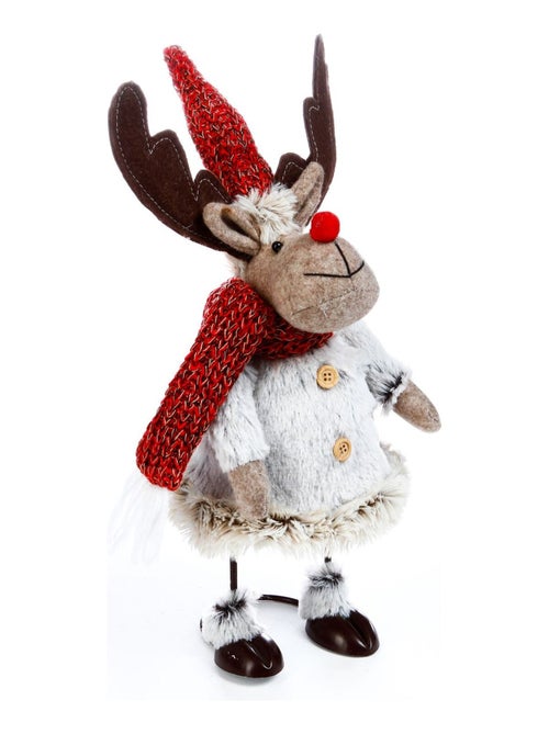 Décoration de Noël renne sur ressort - Kiabi