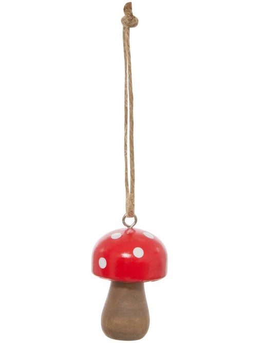 Décoration de sapin champignon en bois dans une jarre rouge - Kiabi