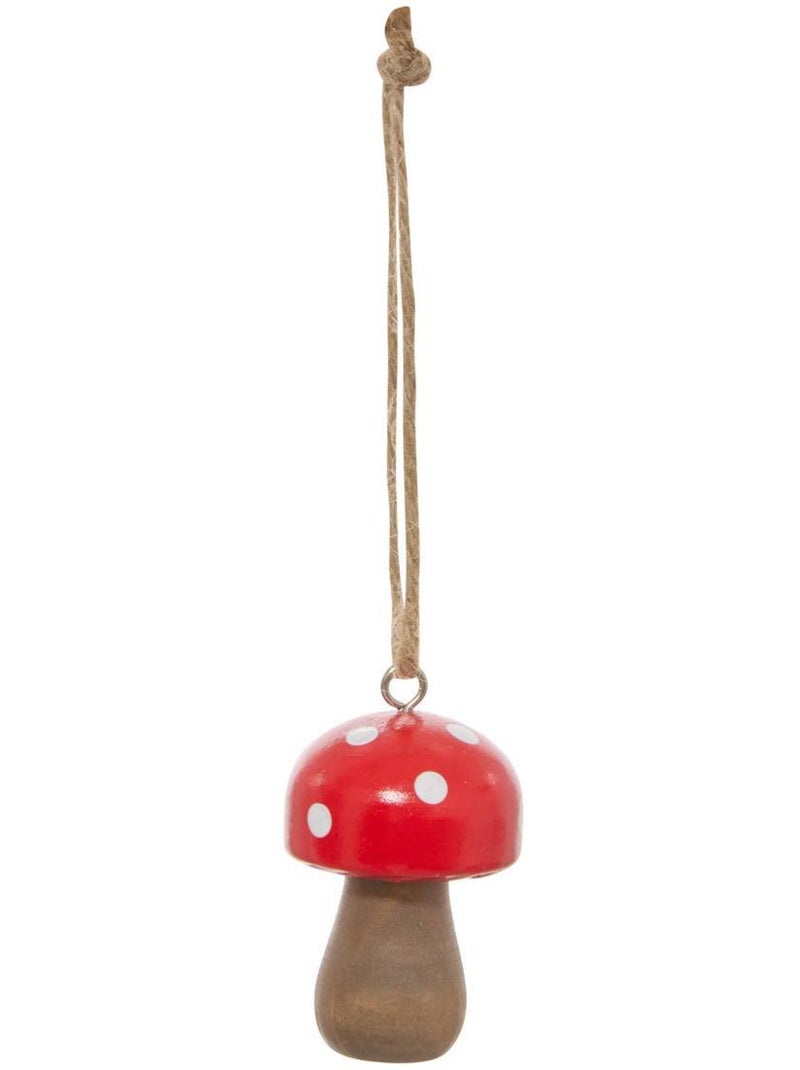 Décoration de sapin champignon en bois dans une jarre rouge Rouge - Kiabi