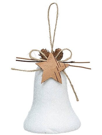 Décoration de sapin cloche neige blanc 10cm