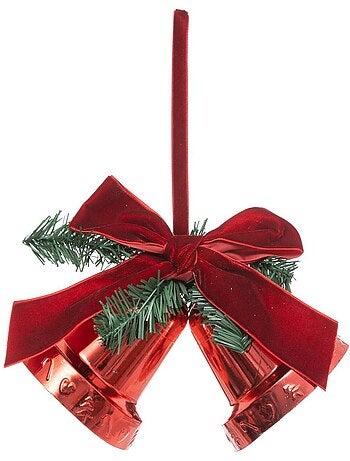 Décoration de sapin cloches rouge 20cm