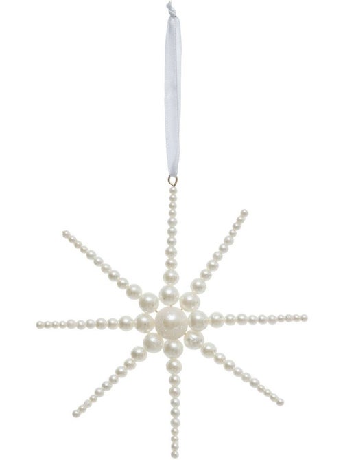 Décoration de sapin étoile perles nacre 13cm - Kiabi