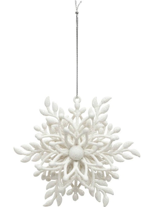 Décoration de sapin fleur 3d blanc 11cm - Kiabi