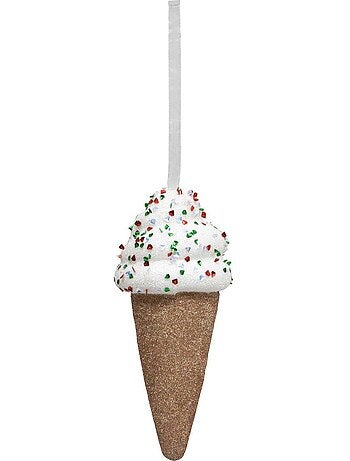 Décoration de sapin glace pailletée 15cm
