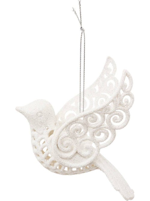 Décoration de sapin oiseau pailletée blanc 10cm - Kiabi Décoration de sapin oiseau pailletée blanc 10cm - Kiabi