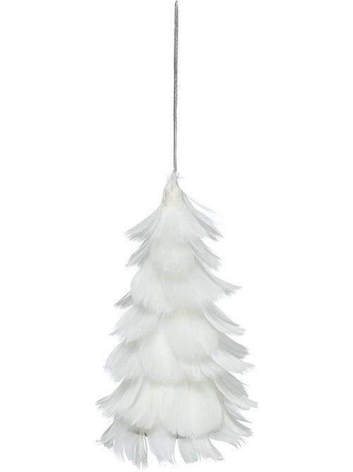 Décoration de sapin plumes blanc 15cm - Kiabi