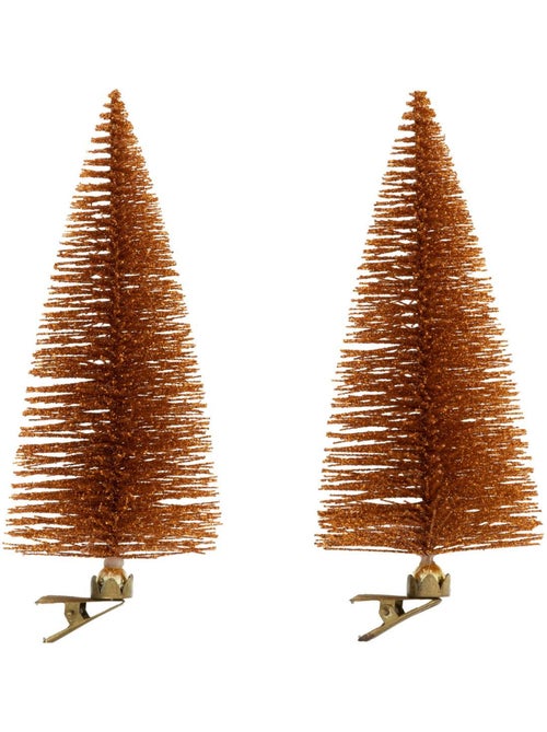 Décoration de sapin x2 sapin cuivre 16cm - Kiabi