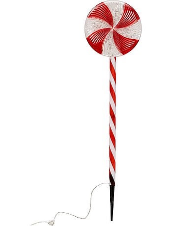 Décoration extérieure sucre d'orge lumineux 20 led h70 cm